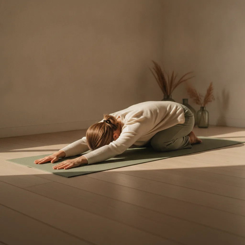 Extended Child's Pose for lower back relief